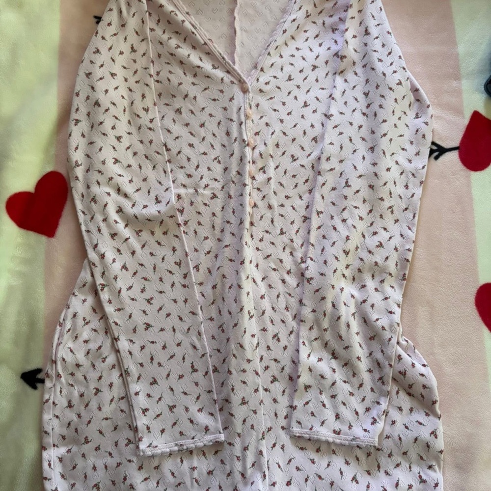 PINK Victoria's Secret Light Pink Button-Up Sleepwear